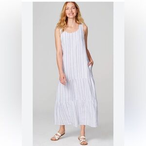 J. Jill Linen Tiered Sleeveless Maxi Dress sz XS